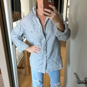 Ralph Lauren linen shirt stripe oversized